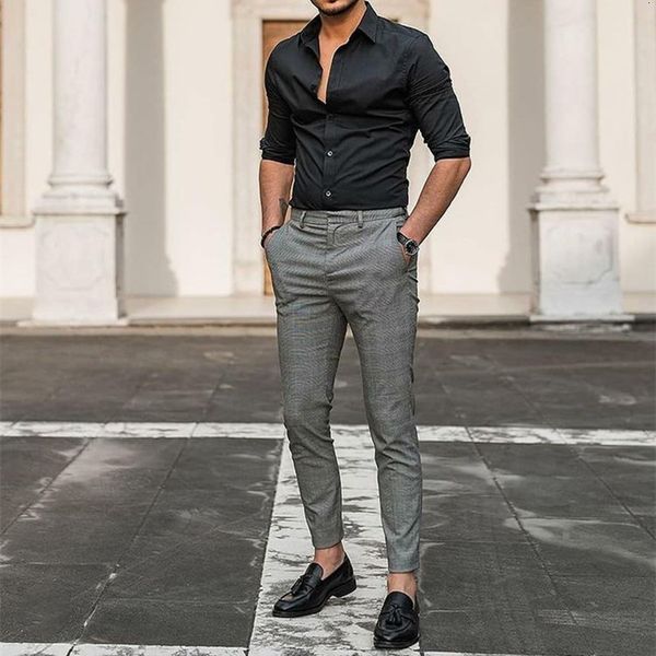 houndstooth light gray plaid retro elegant men's pantsuit checked england fine-fitting dress gentleman pants yzxo, Black
houndstooth light gray plaid retro elegant men's pantsuit checked england fine-fitting dress gentleman pants yzxo, Black