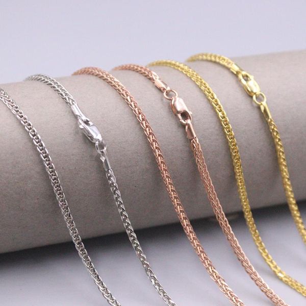 chains fine pure au 750 18k yellow rose white gold chain 2mmw women wheat link necklace 18inch, Silver
chains fine pure au 750 18k yellow rose white gold chain 2mmw women wheat link necklace 18inch, Silver