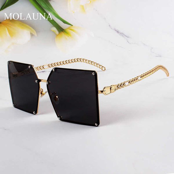 sun glasses 2021 fashion oversize gradient glasses for women vintage alloy chain frame rivet square female elegant shades, White;black
sun glasses 2021 fashion oversize gradient glasses for women vintage alloy chain frame rivet square female elegant shades, White;black