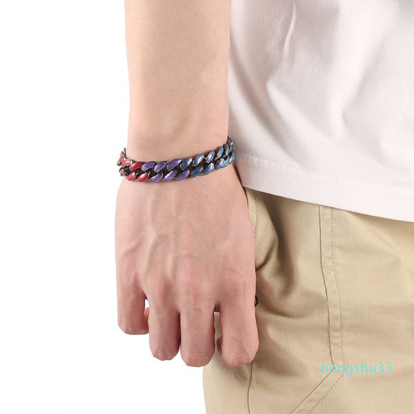 fashion unique hip hop chain drip bracelet chain bracelet colorful shine cuban chain mens jewelry, Black
fashion unique hip hop chain drip bracelet chain bracelet colorful shine cuban chain mens jewelry, Black