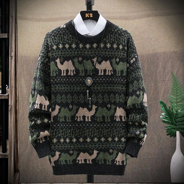 men's sweaters animal pattern round neck sweater autumn winter youth long sleeve straight tube green leisure, White;black
men's sweaters animal pattern round neck sweater autumn winter youth long sleeve straight tube green leisure, White;black