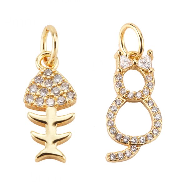 fish cat charms for earrings necklace making supplies metal gold accessories diy jewelry charm charms copper cz zircon 5mm hole, Bronze;silver
fish cat charms for earrings necklace making supplies metal gold accessories diy jewelry charm charms copper cz zircon 5mm hole, Bronze;silver