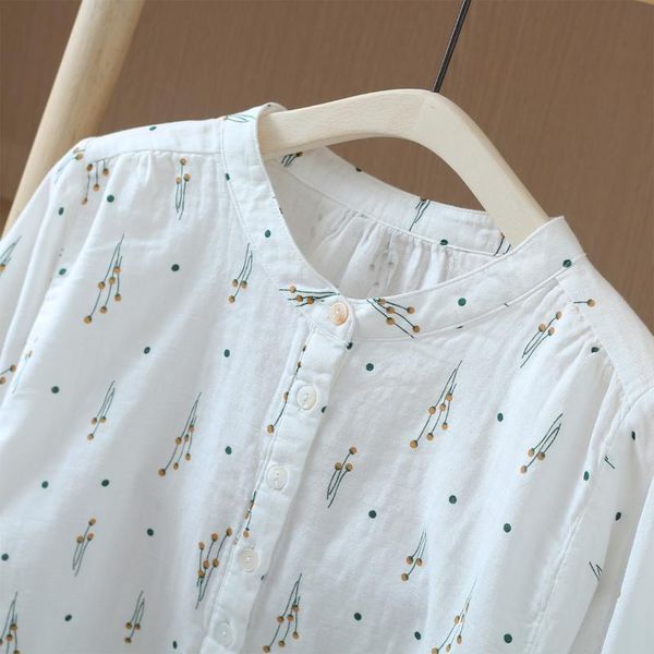 women's blouses & shirts summer lantern sleeve shirt women stand collar three quarter double yarn casual pullover, White
women's blouses & shirts summer lantern sleeve shirt women stand collar three quarter double yarn casual pullover, White
