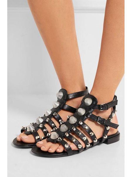 genuine leather sandals women new rivet backle flats sandals female rome shoes women casual fashion, Black
genuine leather sandals women new rivet backle flats sandals female rome shoes women casual fashion, Black