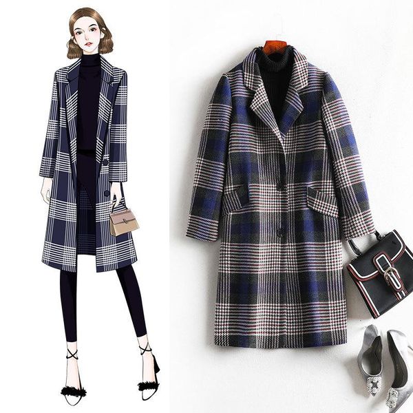 women's wool & blends autumn and winter woolen coat fashionable temperament large size thick outdoor leisure mid-length windbreaker, Black
women's wool & blends autumn and winter woolen coat fashionable temperament large size thick outdoor leisure mid-length windbreaker, Black