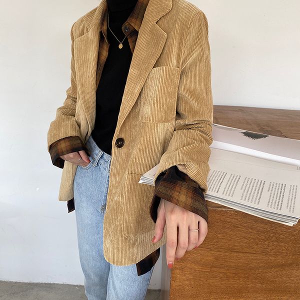 new vintage corduroy striped casual elegance 2021 retro chic jackets streetwear female outwear blazers coats frjn, White;black
new vintage corduroy striped casual elegance 2021 retro chic jackets streetwear female outwear blazers coats frjn, White;black