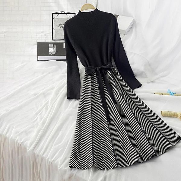 casual dresses zawfl knitted women's sweater pleated dress 2021 female autumn winter long sleeve office lady midi, Black;gray
casual dresses zawfl knitted women's sweater pleated dress 2021 female autumn winter long sleeve office lady midi, Black;gray