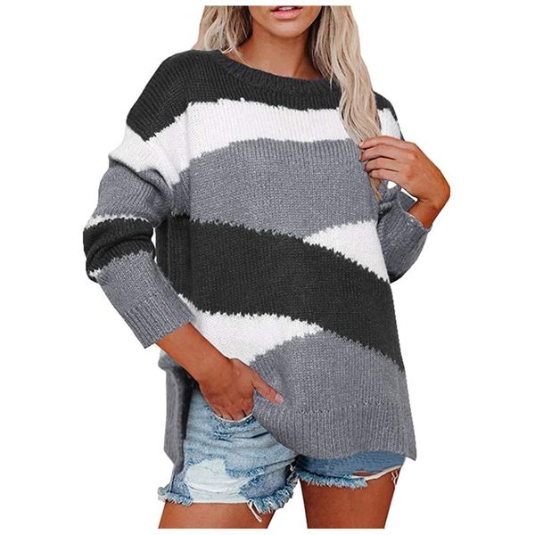 women's sweaters striped printed ladies pullover keep warm bottoming autumn winter lady sweater loose korean style fashion vintage fema, White;black
women's sweaters striped printed ladies pullover keep warm bottoming autumn winter lady sweater loose korean style fashion vintage fema, White;black