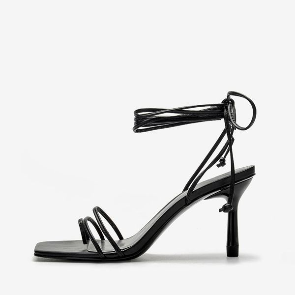 2021 design fashion square toe ankle straps high heels shoes women stiletto lace-up elegant dress party shoes, Black
2021 design fashion square toe ankle straps high heels shoes women stiletto lace-up elegant dress party shoes, Black