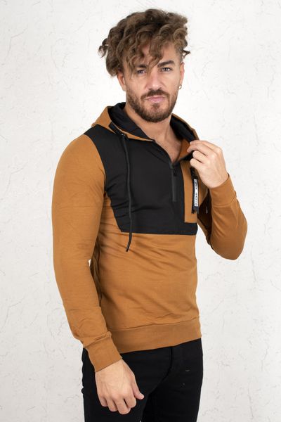 ochre zip detail hooded long sweat 2100373 u4iv, Black 
ochre zip detail hooded long sweat 2100373 u4iv, Black