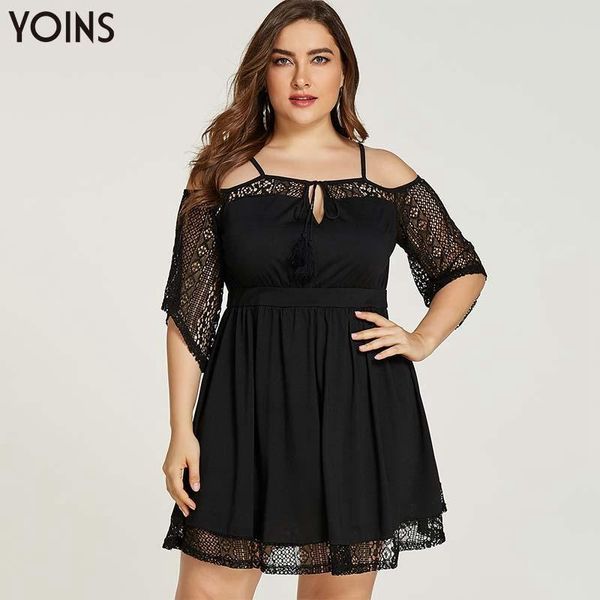 party dresses yoins 2021 spring winter women dress elegant plus size spaghetti strap tie-up cold shoulder lace night, White;black
party dresses yoins 2021 spring winter women dress elegant plus size spaghetti strap tie-up cold shoulder lace night, White;black