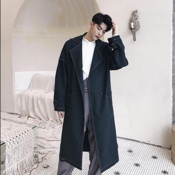 men's trench coats -xxl autumn and winter korean long coat section over the knee windbreaker trend male youth loose, Tan;black
men's trench coats -xxl autumn and winter korean long coat section over the knee windbreaker trend male youth loose, Tan;black
