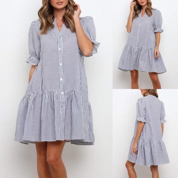 casual dresses fashion women striped button cardigan short sleeve dress loose sleeveless spaghetti strap beach midi party, Black;gray
casual dresses fashion women striped button cardigan short sleeve dress loose sleeveless spaghetti strap beach midi party, Black;gray