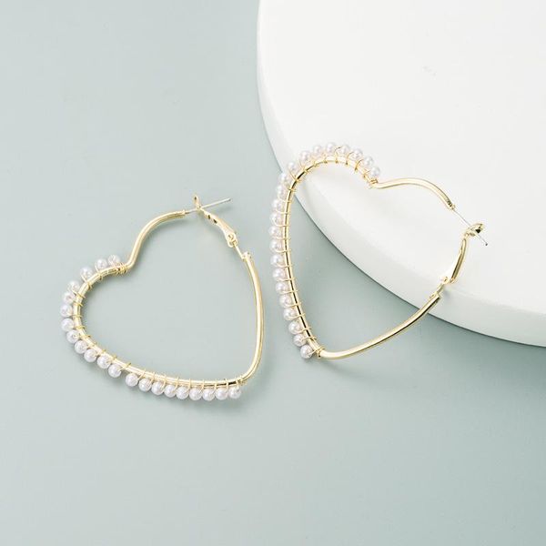 dangle & chandelier 1 pair trendy gold color imitation pearl heart earrings for women fashion geometric party jewelry gifts, Silver
dangle & chandelier 1 pair trendy gold color imitation pearl heart earrings for women fashion geometric party jewelry gifts, Silver
