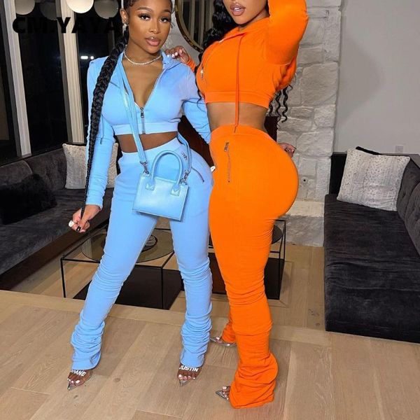 women's two piece pants cm.yaya autumn set long sleeve hooded track jacket and stacked ruched tracksuit fitness outfits, White
women's two piece pants cm.yaya autumn set long sleeve hooded track jacket and stacked ruched tracksuit fitness outfits, White