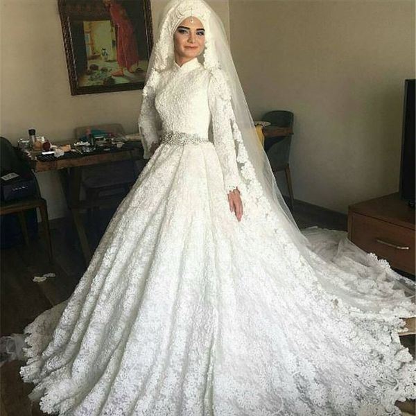 2021 new muslim saudi arabia turkey ball hand made long sleeve wedding gown lace bridal vestido de noiva djkm, White
2021 new muslim saudi arabia turkey ball hand made long sleeve wedding gown lace bridal vestido de noiva djkm, White