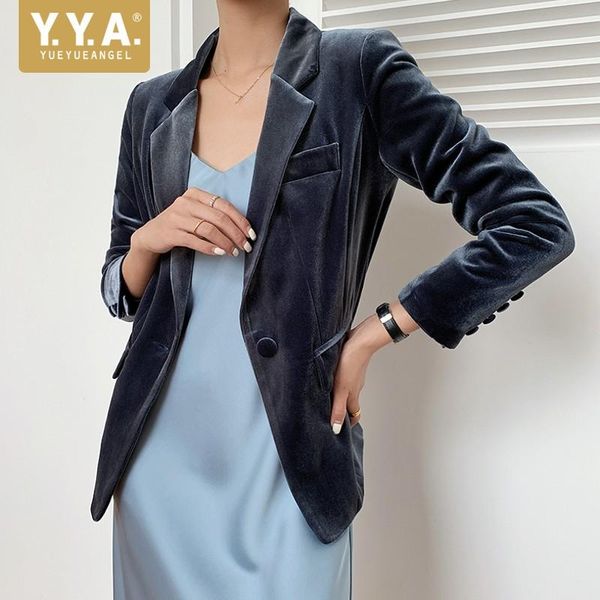 women's suits & blazers golden velvet womens elegant slim vintage suit office lady pockets single button notched korean style fashion j, White;black
women's suits & blazers golden velvet womens elegant slim vintage suit office lady pockets single button notched korean style fashion j, White;black