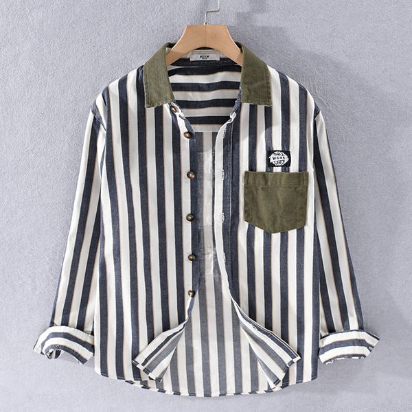 2021 new 100% cotton unique long sleeve autumn stripe brand casual shirt for men thicken fashion shirts male overhemd camisa 5j4y, White;black
2021 new 100% cotton unique long sleeve autumn stripe brand casual shirt for men thicken fashion shirts male overhemd camisa 5j4y, White;black