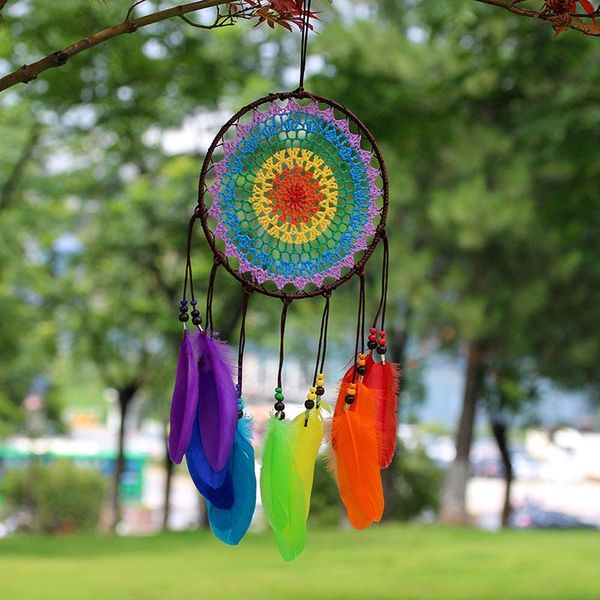 rainbow feather dreamnet handmade craft wind chimes for hanging wedding gift car home wall ornament
rainbow feather dreamnet handmade craft wind chimes for hanging wedding gift car home wall ornament