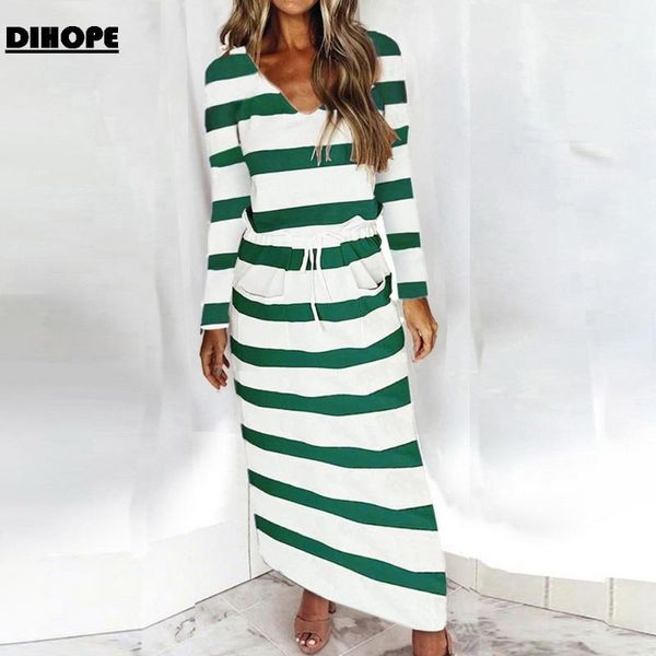 casual dresses maxi dress 2021 fashion stripe drawstring summer loose long sleeve women's comfortable outfits wear, Black;gray
casual dresses maxi dress 2021 fashion stripe drawstring summer loose long sleeve women's comfortable outfits wear, Black;gray
