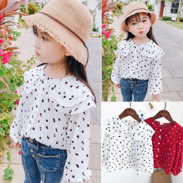 shirts 2021 summer korean children kids white blouse ruffled collar cute bubble sleeve girls polka dot school girl chiffon, White;black
shirts 2021 summer korean children kids white blouse ruffled collar cute bubble sleeve girls polka dot school girl chiffon, White;black