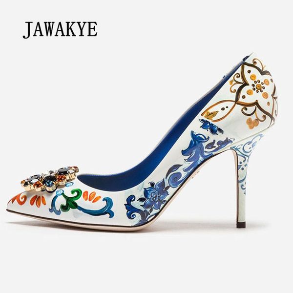 dress shoes 2021 elegant high heel woman pointed toe blue white porcelain print rhinestone dimond flower decor pumps lady wedding shoe, Black
dress shoes 2021 elegant high heel woman pointed toe blue white porcelain print rhinestone dimond flower decor pumps lady wedding shoe, Black