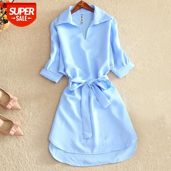shirts women 2020 summer casual dress fashion office lady solid red chiffon dresses for women sashes tunic ladies vestidos femme #qk7n, Black;gray 
shirts women 2020 summer casual dress fashion office lady solid red chiffon dresses for women sashes tunic ladies vestidos femme #qk7n, Black;gray