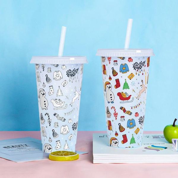 mugs 710ml color changing water bottle with straws lid plastic reusable personalized drinkware coffee drinking cup christmas gifts
mugs 710ml color changing water bottle with straws lid plastic reusable personalized drinkware coffee drinking cup christmas gifts
