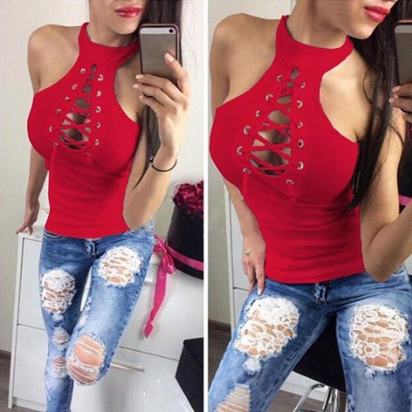 women's t-shirt solid color sling sleeveless loose shoulderless lace casual hollow all match female, White
women's t-shirt solid color sling sleeveless loose shoulderless lace casual hollow all match female, White