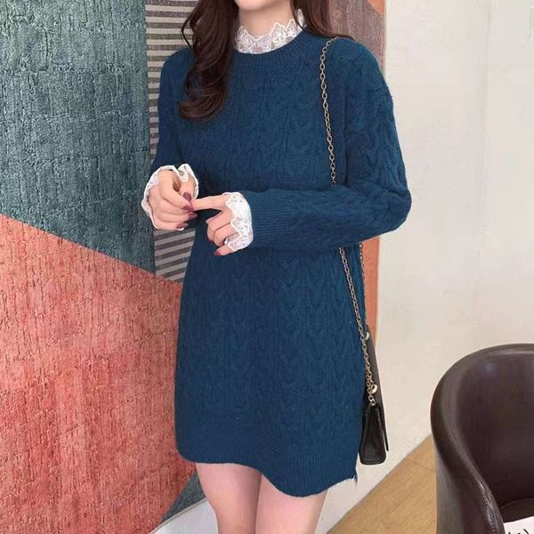 fashion two bottomed fake twist medium length women lace sweater winter new loose large knitted dress luxury, White;black
fashion two bottomed fake twist medium length women lace sweater winter new loose large knitted dress luxury, White;black