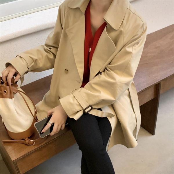 women's trench coats alien kitty khaki lapel gentle women mid-length loose office lady 2021 autumn chic elegant slim work wear, Tan;black
women's trench coats alien kitty khaki lapel gentle women mid-length loose office lady 2021 autumn chic elegant slim work wear, Tan;black