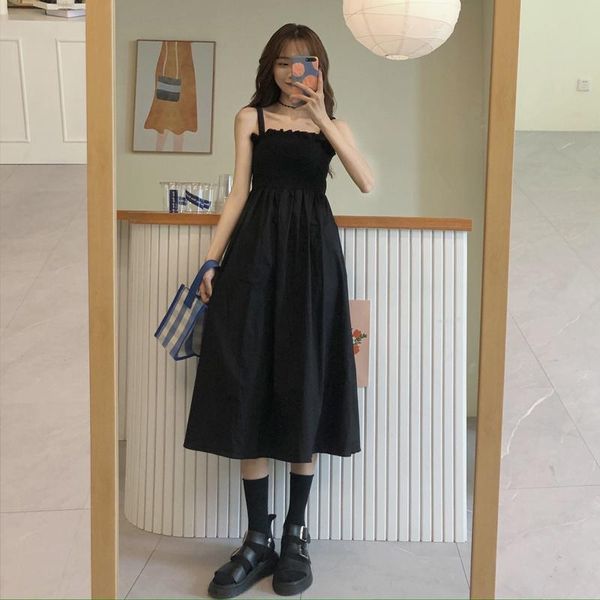 casual dresses french style retro kikyo first love black dress temperament overknee long fried street slimming suspender for women summer, Black;gray
casual dresses french style retro kikyo first love black dress temperament overknee long fried street slimming suspender for women summer, Black;gray