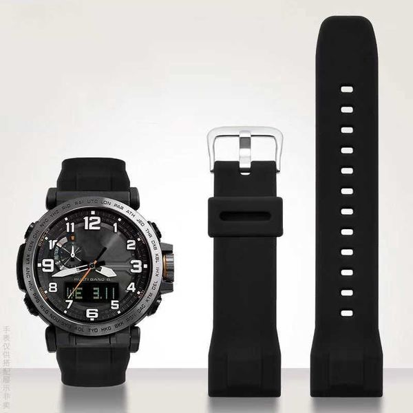 prg-650 prw-6600y-1a9 prg600/610 silicone watchband waterproof replace rubber 24mm black blue watch strap accessories h0915, Silver
prg-650 prw-6600y-1a9 prg600/610 silicone watchband waterproof replace rubber 24mm black blue watch strap accessories h0915, Silver