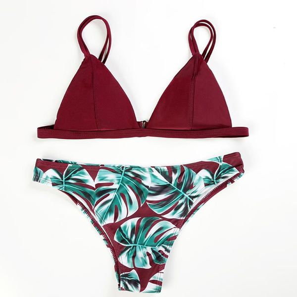 women's swimwear women bikini leaf printed two piece split set for summer beach swimsuit bathing suit bikinis, White;black
women's swimwear women bikini leaf printed two piece split set for summer beach swimsuit bathing suit bikinis, White;black