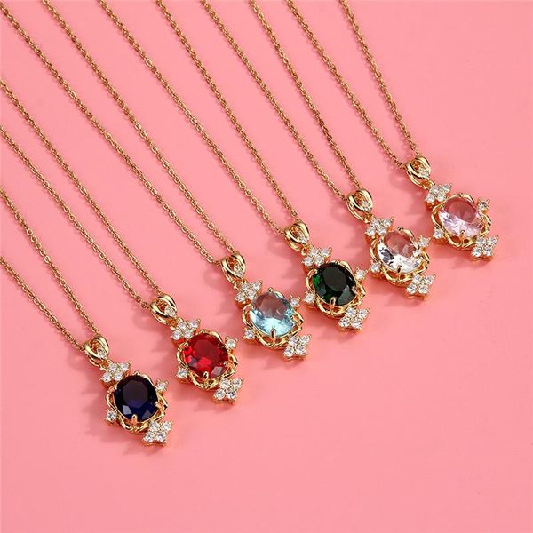 pendant necklaces fashion crystal necklace for women colorful cubic zirconia gold color meatal chain clavicle jewelry, Silver
pendant necklaces fashion crystal necklace for women colorful cubic zirconia gold color meatal chain clavicle jewelry, Silver