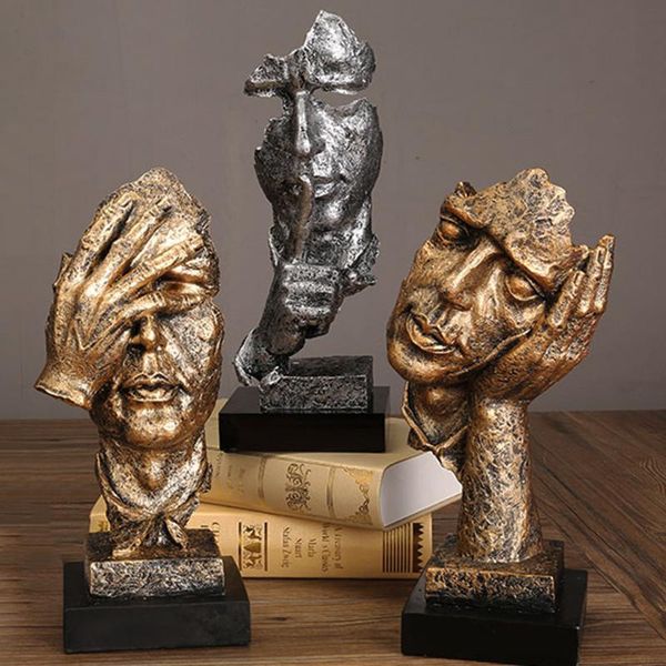 decorative objects & figurines silence is gold abstract sculpture figurine ornaments home decoration modern art resin office desk craft stat
decorative objects & figurines silence is gold abstract sculpture figurine ornaments home decoration modern art resin office desk craft stat