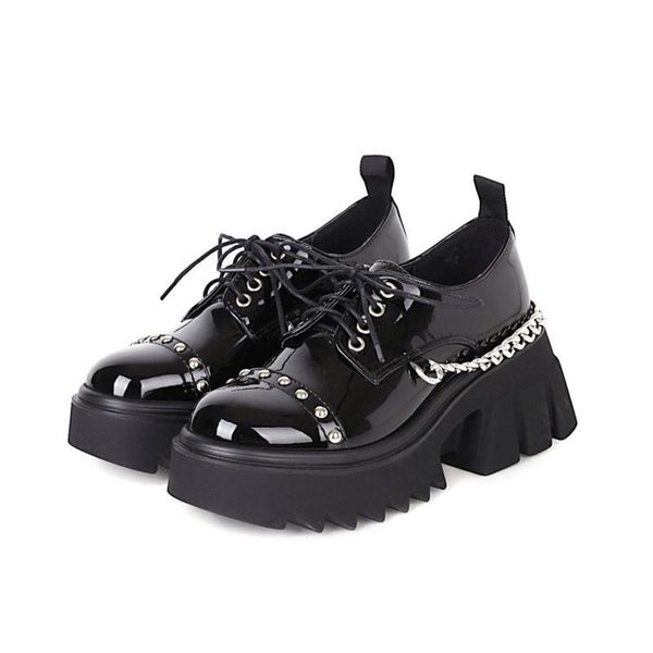 dress shoes 2021 summer platform lace-up casual high heels metal decor women with round headfashion chain rivet large size 35-43, Black
dress shoes 2021 summer platform lace-up casual high heels metal decor women with round headfashion chain rivet large size 35-43, Black