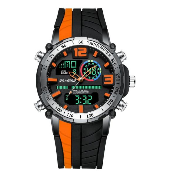wristwatches creative digital watch men multi-function quartz date wrist silicone strap military sport clock male relogio masculine, Slivery;brown
wristwatches creative digital watch men multi-function quartz date wrist silicone strap military sport clock male relogio masculine, Slivery;brown