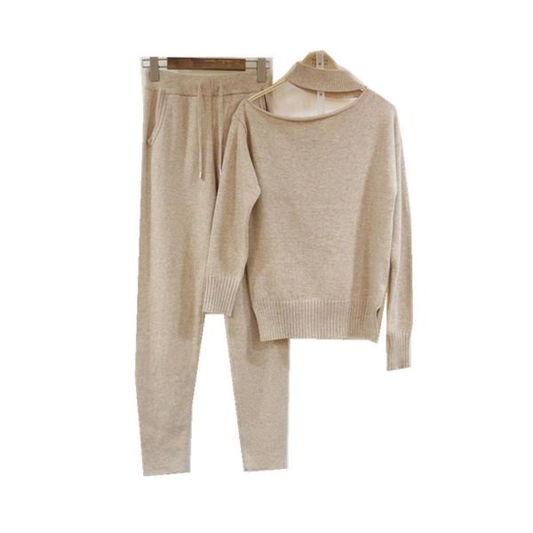 winter woolen and cashmere knitted warm suit hollow cut collar velvet sweater + mink cashmere trousers leisure two-piece wj1343, White
winter woolen and cashmere knitted warm suit hollow cut collar velvet sweater + mink cashmere trousers leisure two-piece wj1343, White