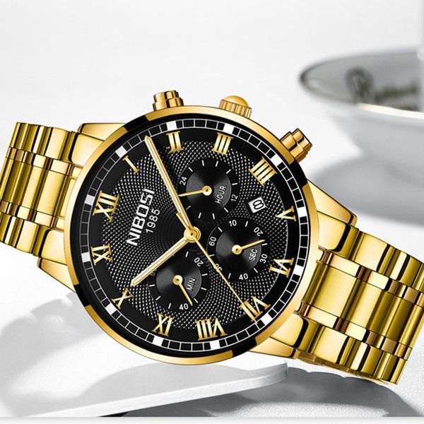 wristwatches nibosi mens watches fashion quartz gold watch men's business stainless steel waterproof clock relogio masculin, Slivery;brown
wristwatches nibosi mens watches fashion quartz gold watch men's business stainless steel waterproof clock relogio masculin, Slivery;brown