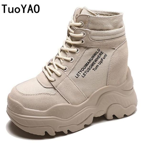 boots winter women high platform sneakers 9cm height increased autumn ankle thick sole breathable canvas shoes woman, Black
boots winter women high platform sneakers 9cm height increased autumn ankle thick sole breathable canvas shoes woman, Black