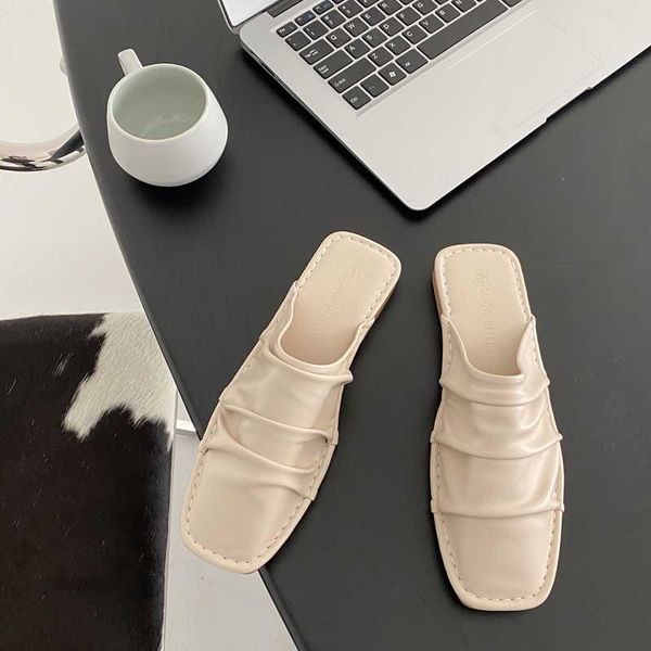 slippers ladies muller shoes casual pleated flat pointed leather comfortable sole slip-on sandals all-match baotou half, Black
slippers ladies muller shoes casual pleated flat pointed leather comfortable sole slip-on sandals all-match baotou half, Black