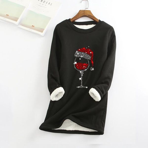 women's hoodies & sweatshirts autumn winter knitted women pullover o neck long sleeve loose warm blouse female add plush bluza damska, Black
women's hoodies & sweatshirts autumn winter knitted women pullover o neck long sleeve loose warm blouse female add plush bluza damska, Black