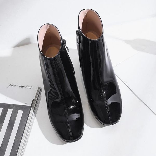 boots mljuese 2021 women ankle patent leather gray color round toe slip on autumn spring casual, Black
boots mljuese 2021 women ankle patent leather gray color round toe slip on autumn spring casual, Black