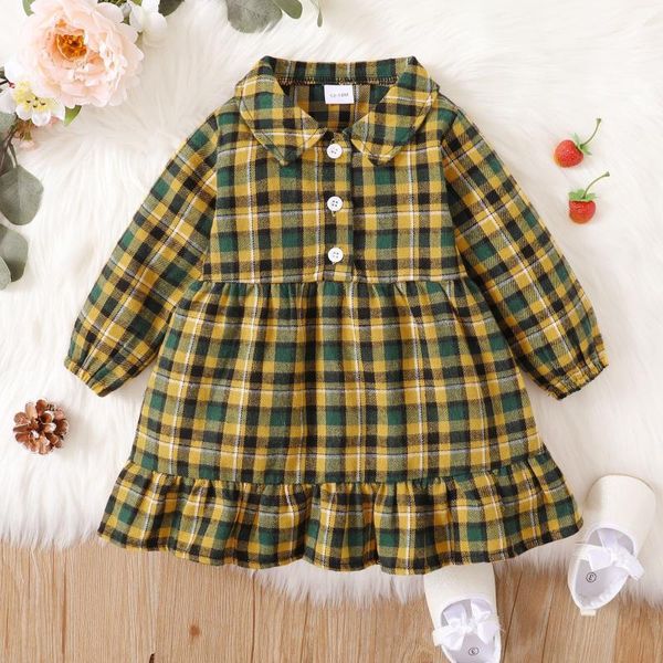 girl's dresses autumn toddler born baby girl infant casual princess dress plaid print long sleeve lapel button a-line, Red;yellow
girl's dresses autumn toddler born baby girl infant casual princess dress plaid print long sleeve lapel button a-line, Red;yellow
