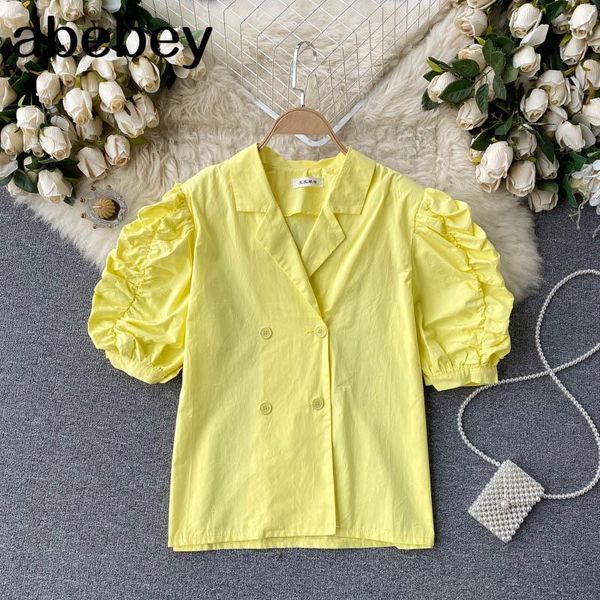 women's blouses & shirts women sweet ruffles blouse retro v neck puff sleeve solid loose spring korean casual streetwear, White
women's blouses & shirts women sweet ruffles blouse retro v neck puff sleeve solid loose spring korean casual streetwear, White