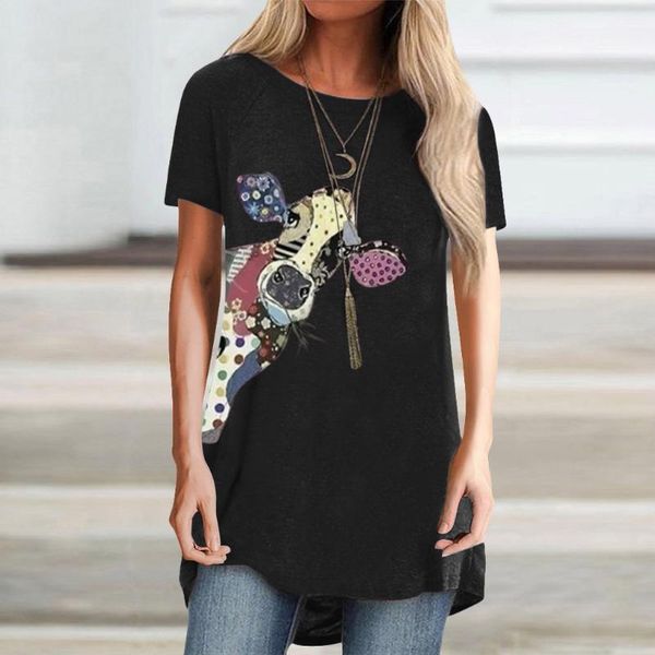 women's t-shirt women loose animal printed o-nock short sleeve t shirts pullover shirt plus size, White
women's t-shirt women loose animal printed o-nock short sleeve t shirts pullover shirt plus size, White