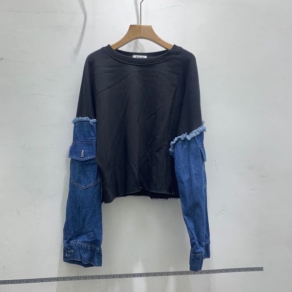 2021 fall new denim patchwork bat sleeves o neck short casual all match t-shirt women vku5, White
2021 fall new denim patchwork bat sleeves o neck short casual all match t-shirt women vku5, White
