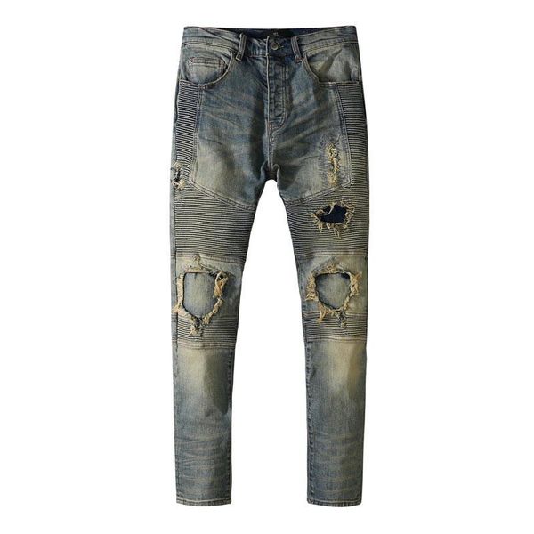 men's jeans male tide brand mud color make old ripped motorcycle trousers european american punk high street denim pants, Blue
men's jeans male tide brand mud color make old ripped motorcycle trousers european american punk high street denim pants, Blue