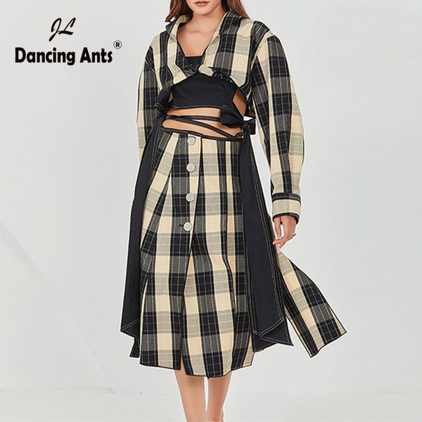 women sets long sleeve crop plaid shirts + elastic high waist skirts two piece sets female 2 piece outfits autumn new, Black
women sets long sleeve crop plaid shirts + elastic high waist skirts two piece sets female 2 piece outfits autumn new, Black